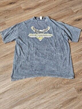 Harley-Davidson Cafe Vintage Grey Acid Washed Shirt Size XXL